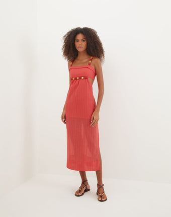 Sally Midi Dress - Raspberry