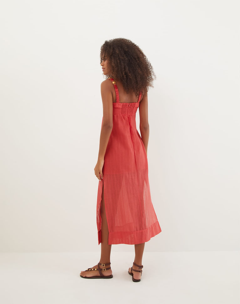 Sally Midi Dress - Raspberry XS