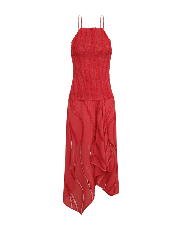 Belle Midi Dress - Raspberry XS