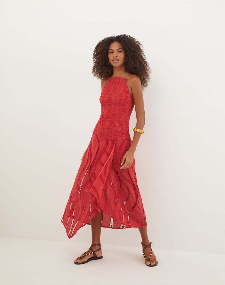 Belle Midi Dress - Raspberry XS