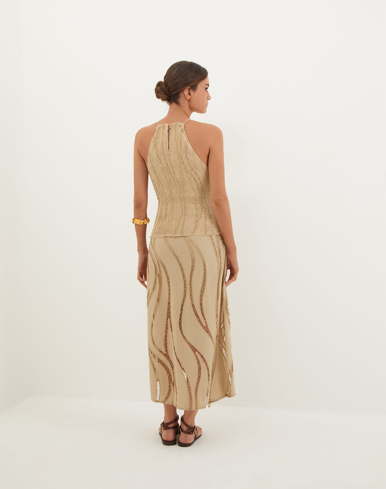 Belle Midi Dress - Santal XS