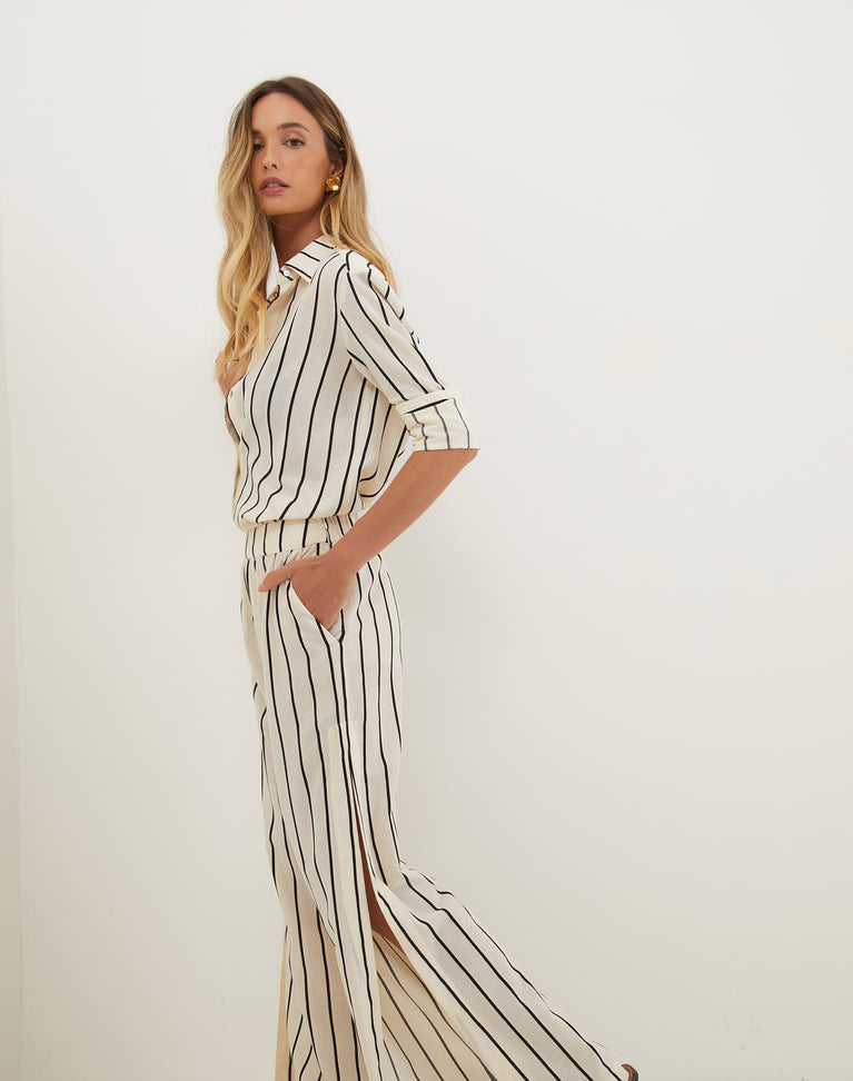 Karine Wide Leg Pants - Serpentine XS