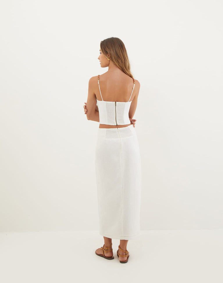 Alessia Midi Skirt - Off White