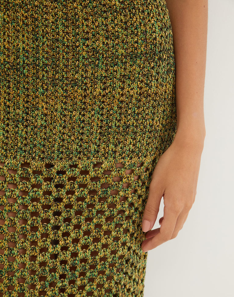 Knit Aria Midi Skirt - Green XS