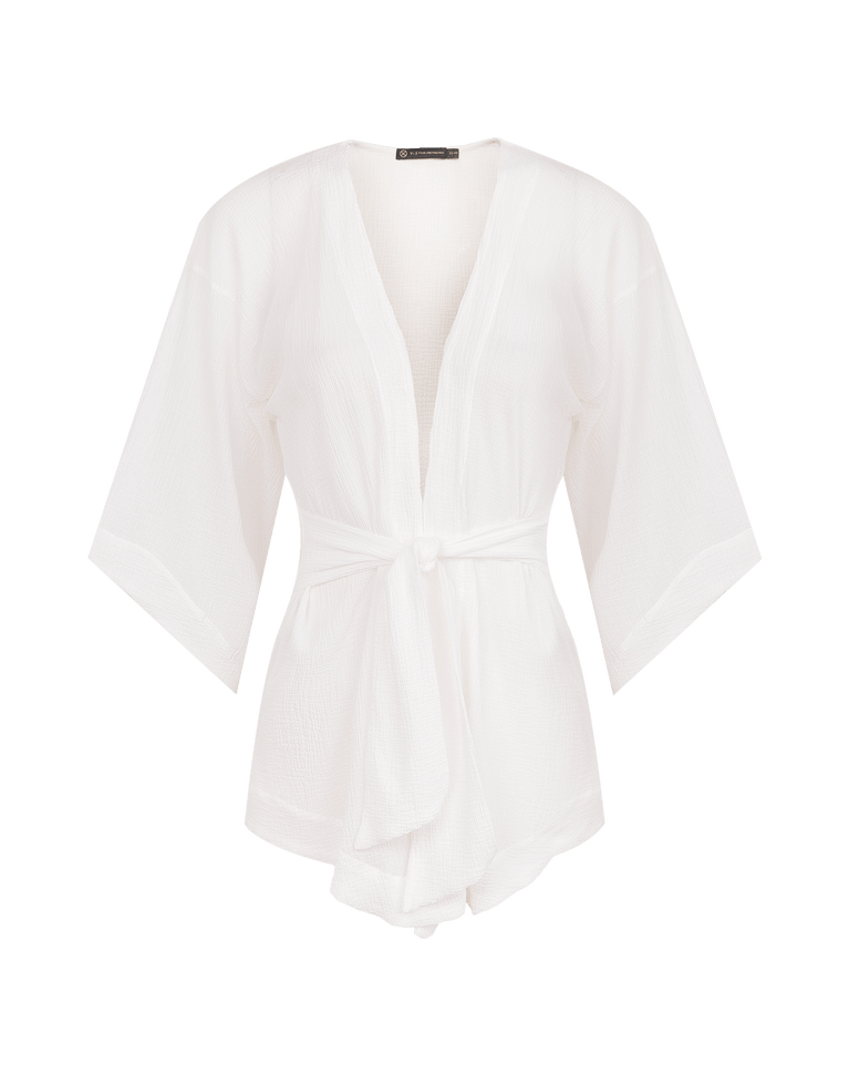 Yanka Short Kimono Cover Up - Off White XS