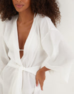 Yanka Short Kimono Cover Up - Off White XS