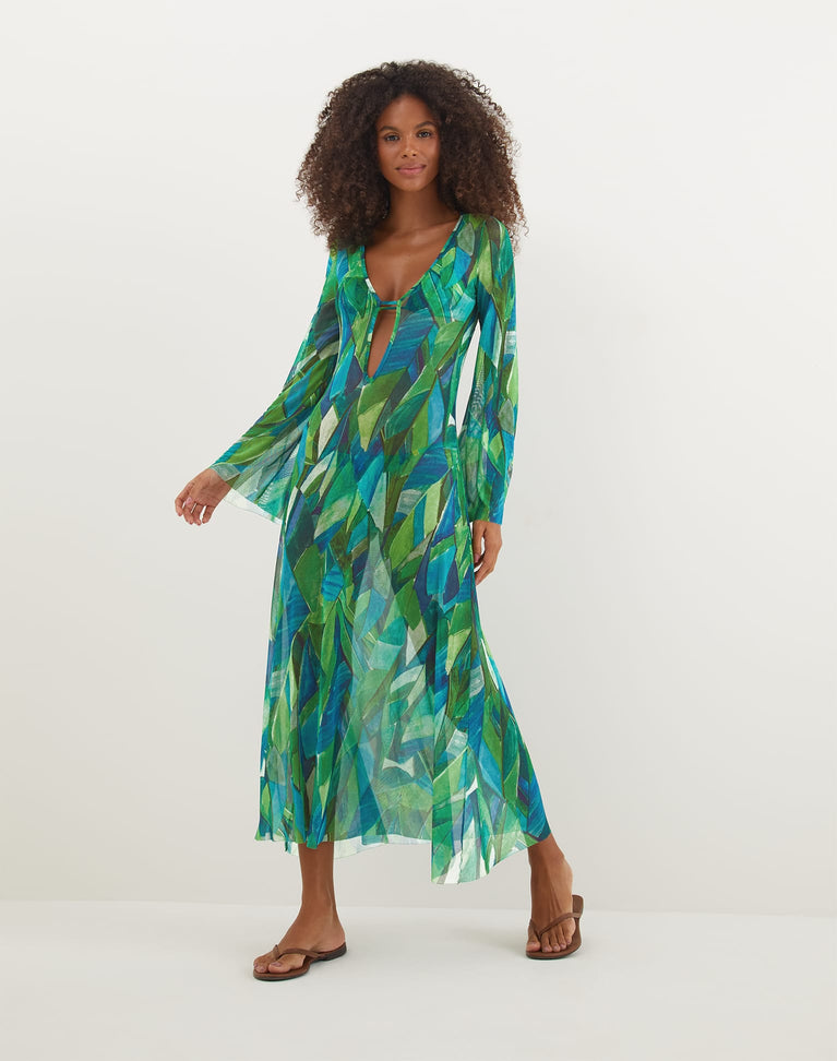 Lidi Long Cover Up Tunic - Tropics XS