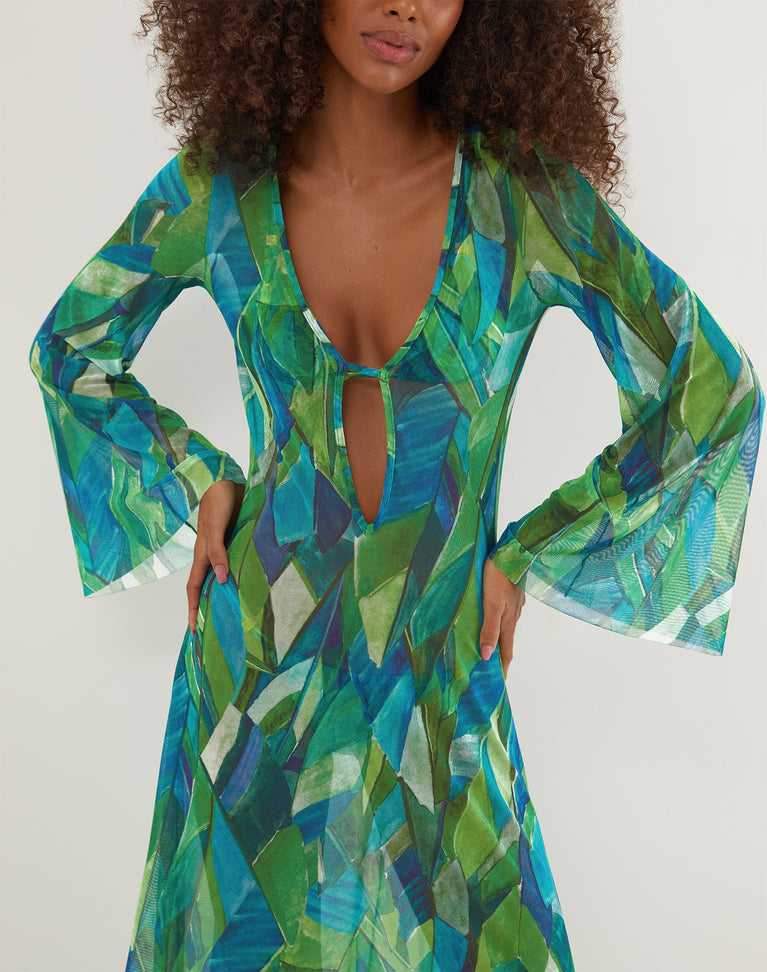 Lidi Long Cover Up Tunic - Tropics XS