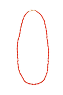 Long Beaded Necklace - Red