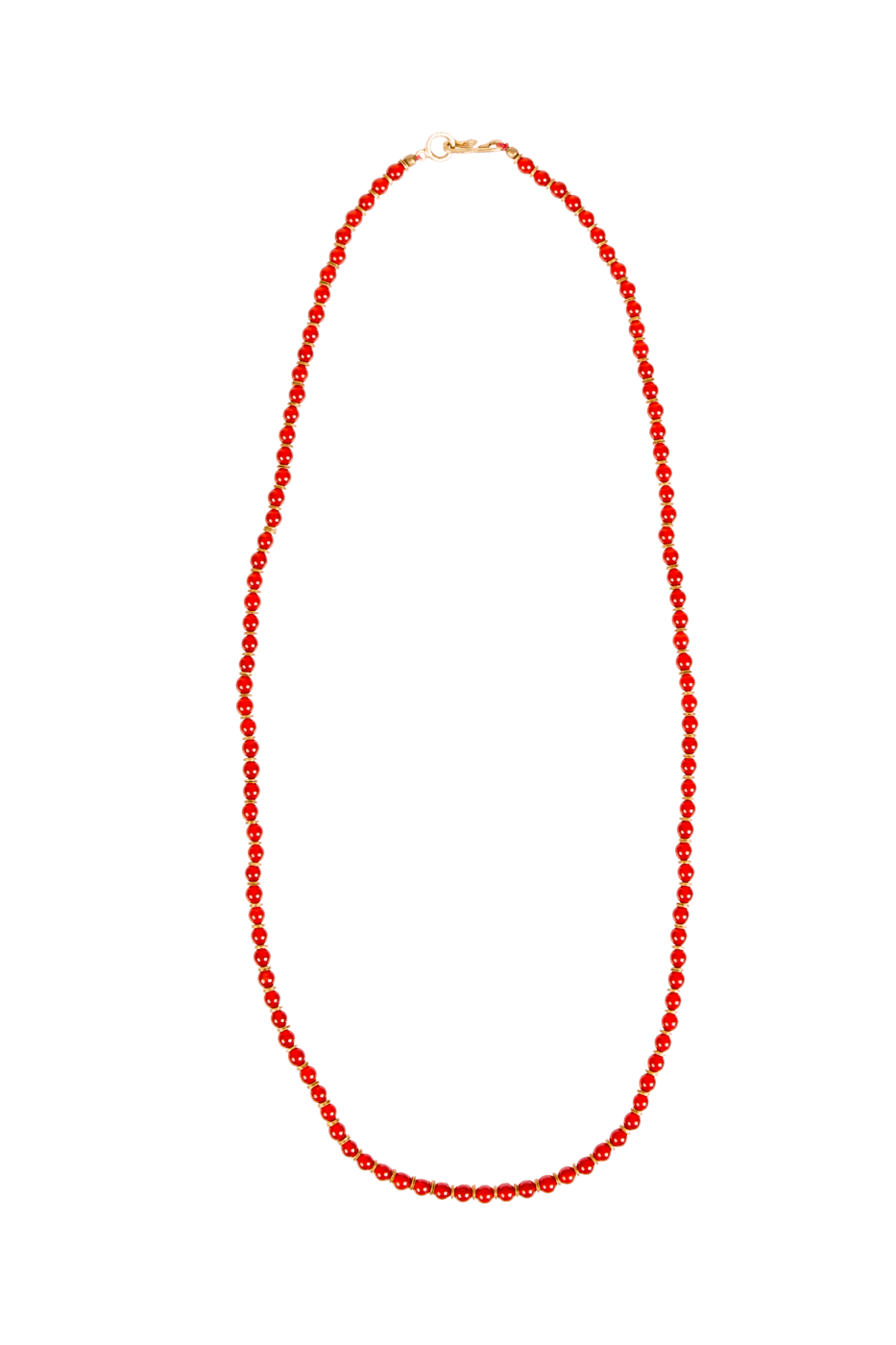 Long Beaded Necklace - Red