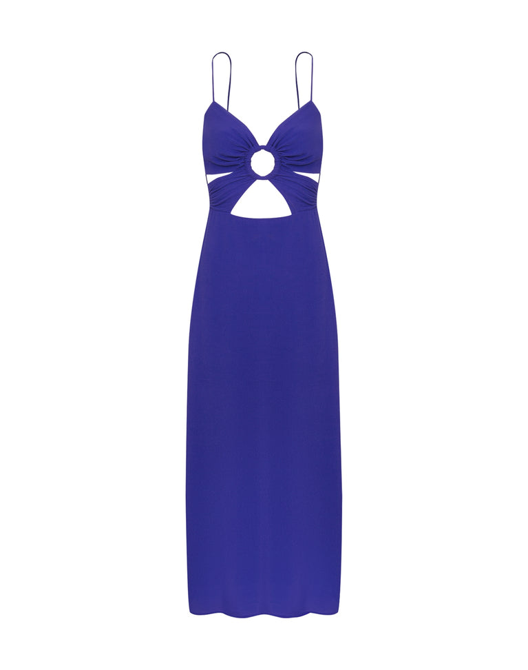 Forever Unique Women's Edith Laser Cut Lace Ruffle Dress - Sax Blue (Size  UK 8)