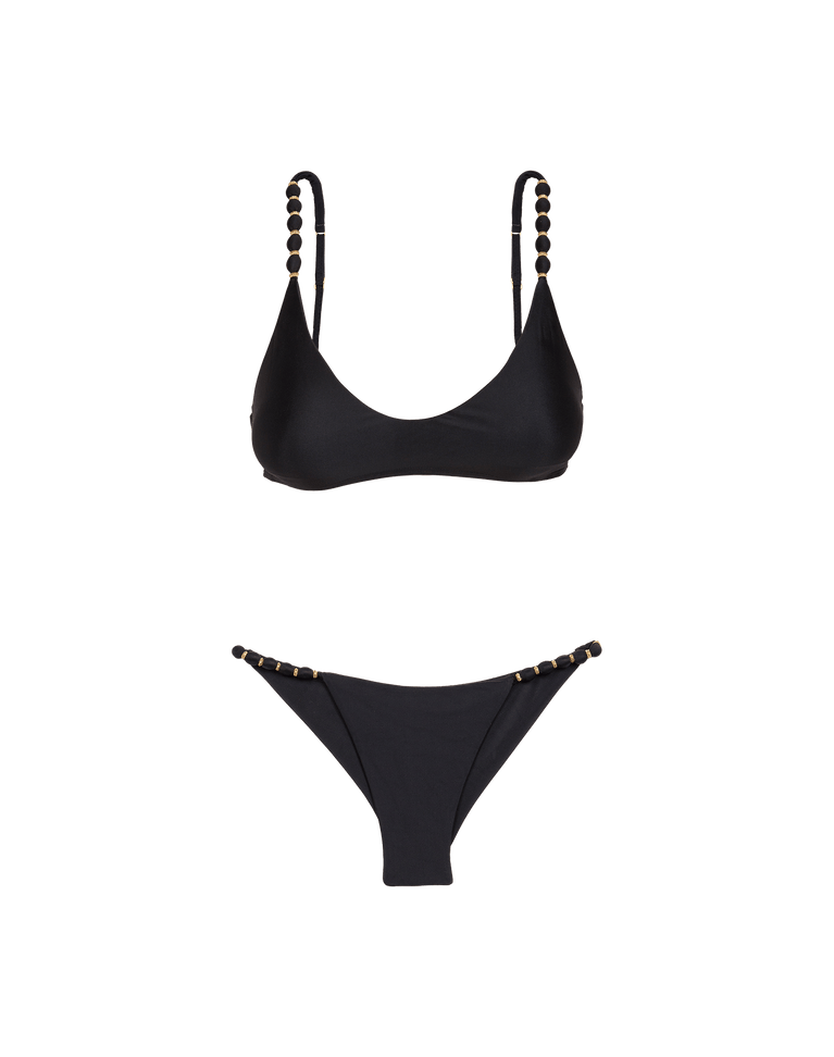 Black Deep V Bikini Bottom Full & Brazil Cuts