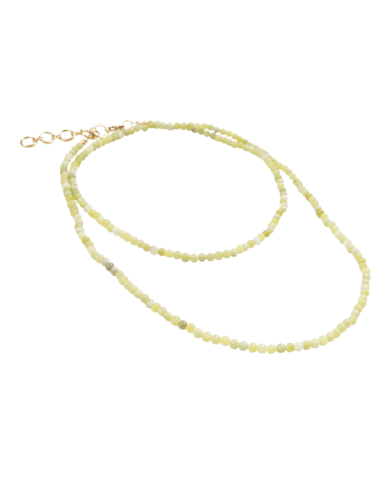 Jade Long Necklace - Gold