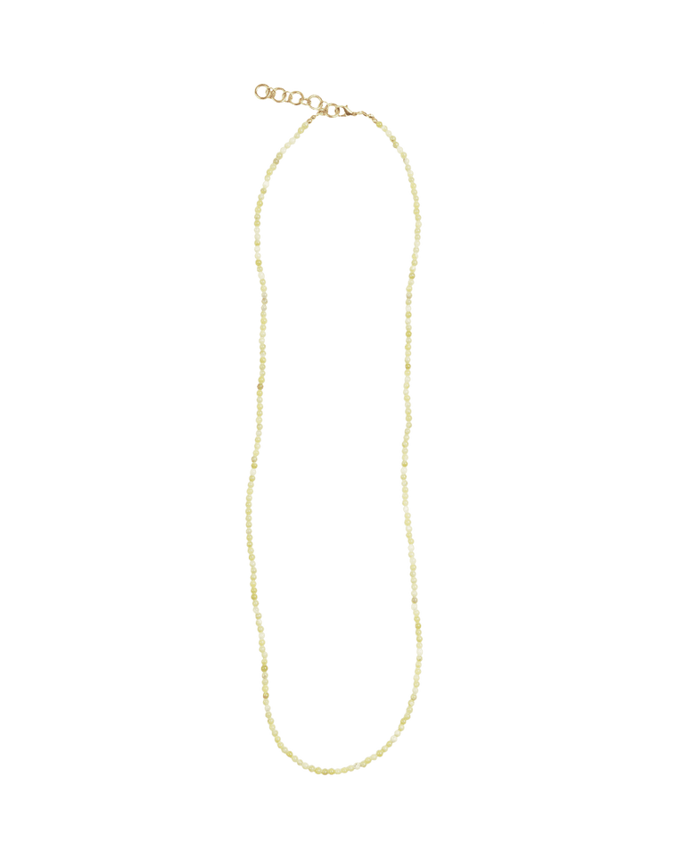 Jade Long Necklace - Gold