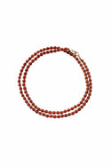 Long Beaded Necklace - Red